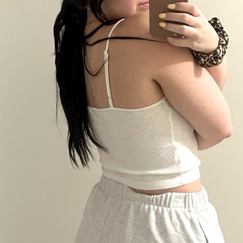White Ribbed Halter Top - Picture 2 of 3